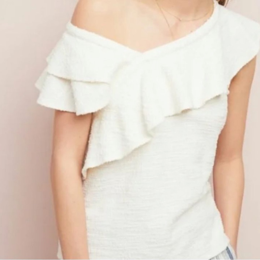 Anthropologie Dolan Textured Knit Top in White